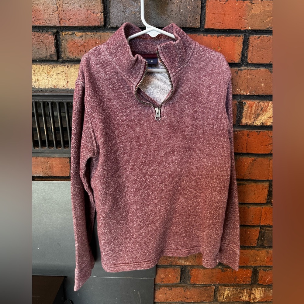 The Children s Place Boys Burgundy Maroon Quarter Zip Pullover, Size M 7-8